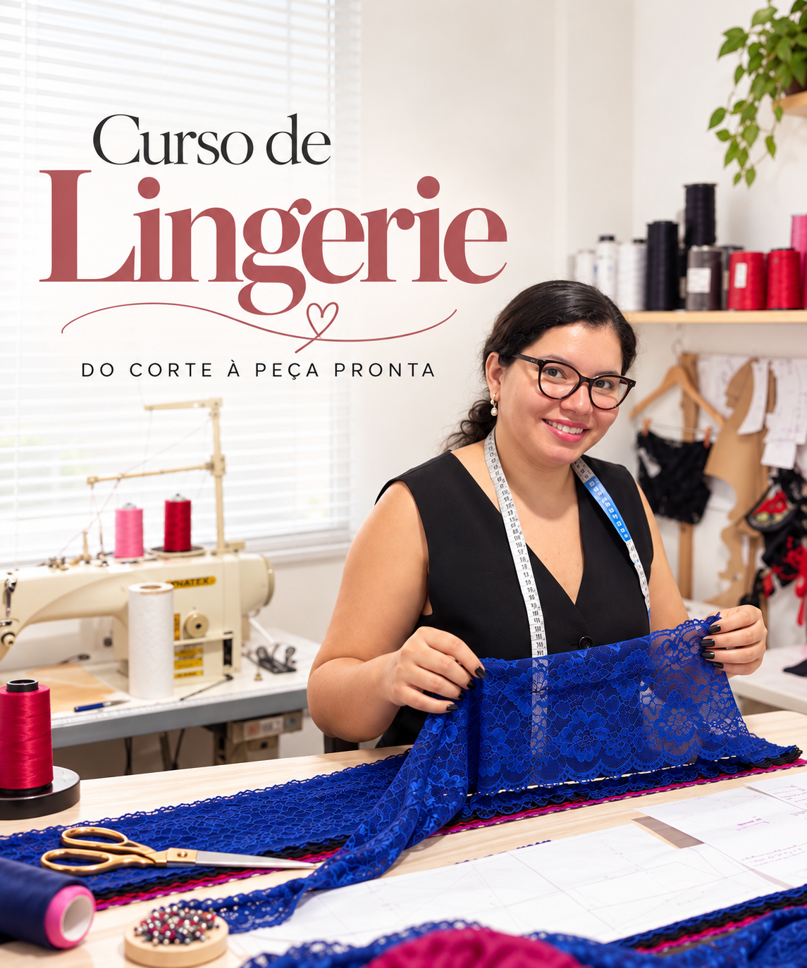 Capa do Curso de Lingerie — do corte à peça pronta